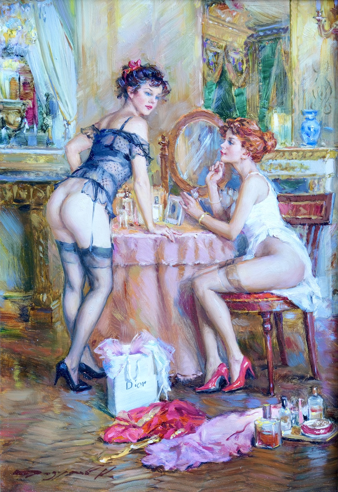 Two Ladies in an Interior